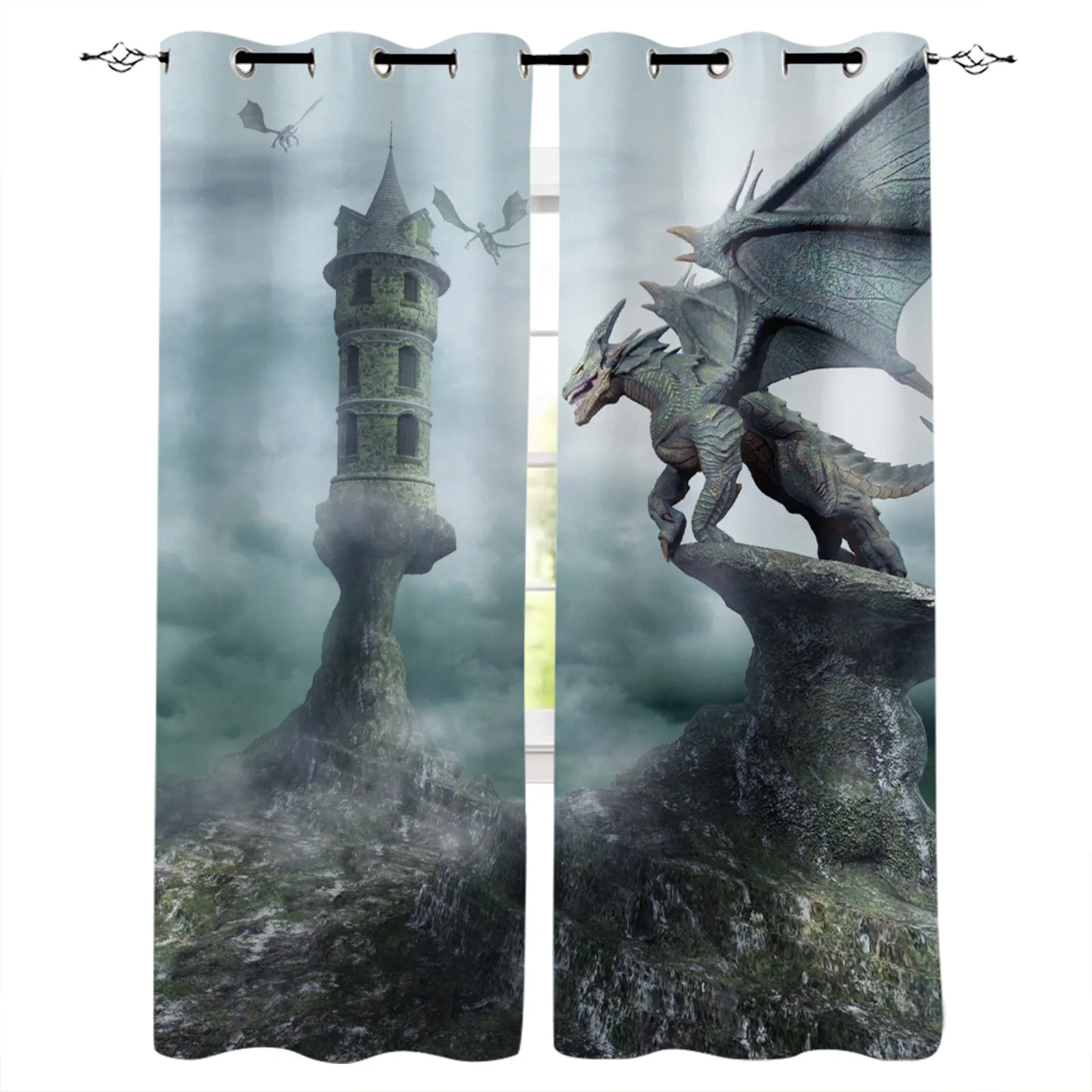 

Stone Dragon Blackout Curtains Window Curtains for Bedroom Living Room Decor Window Treatments