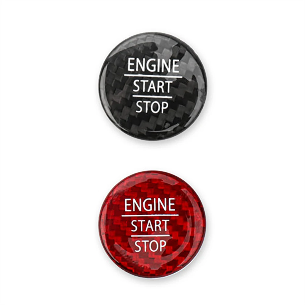 Red Real Carbon Fiber Engine Start Button Cover Sticker
