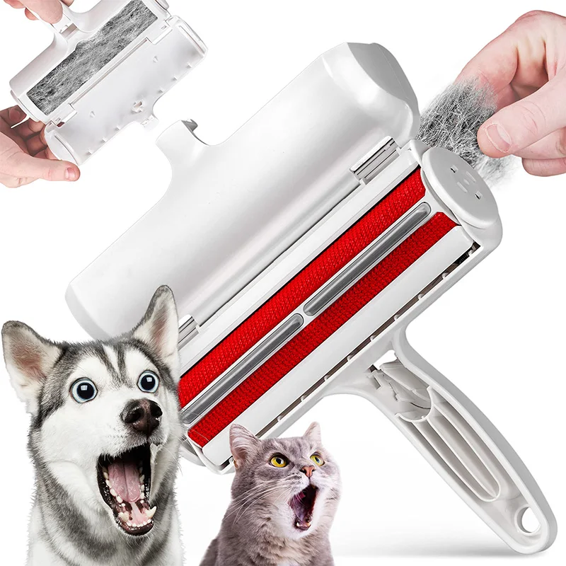 Pet Hair Roller Remover Lint Brush 2-Way Dog Cat Comb Tool Convenient Cleaning Dog Cat Fur Brush Base Home Furniture Sofa Clothe lint roller,lint remover,pet hair remover,clothing cleaner brush,pet hair remover brush,lint remover brush,clothes lint remover,hair removal brush,hair remover