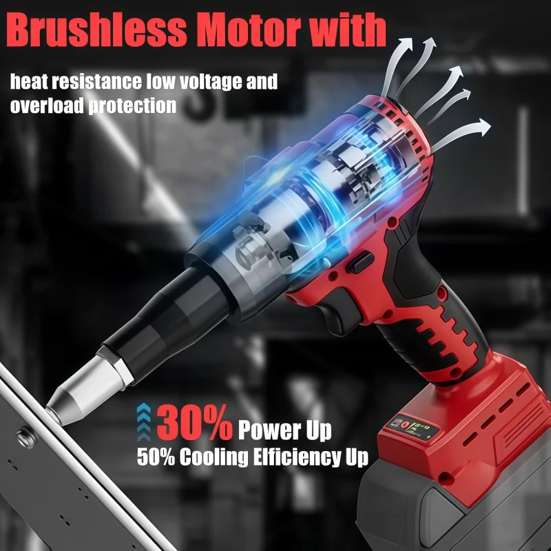 For Milwaukee M18 Battery Brushless Electric Rivet Nut Gun for Aluminum/ Stainle