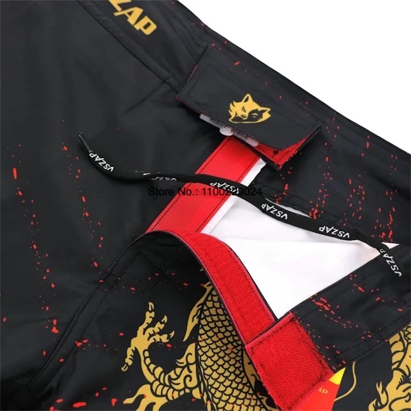 Vszap MMA Shorts Dragon Boxing Fight Shorts Men BJJ Grappling Mixed Martial Arts Clothing Kickboxing Muay Thai Training