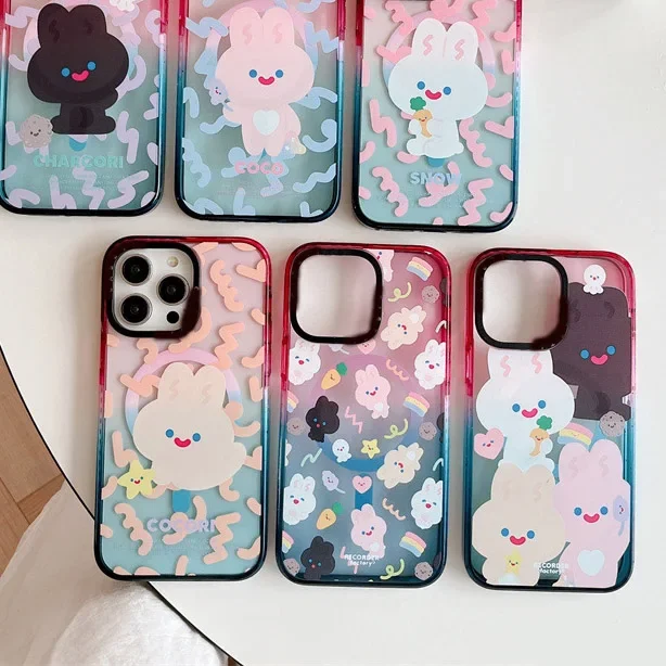 

Rabbit Rainbow MagSafe Phone Case Cover for IPhone 12 13 14 15 Pro Max Case for IPhone 15 Pro Max
