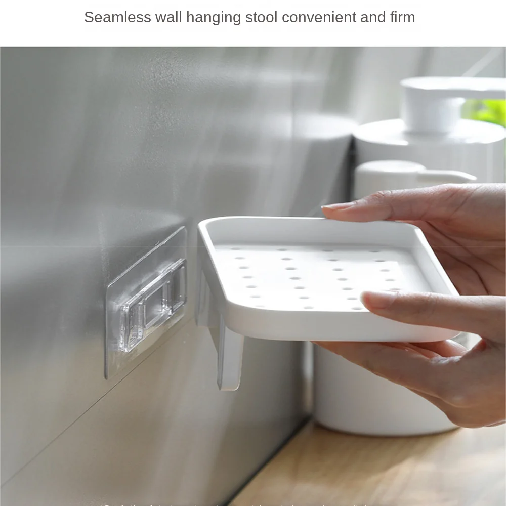 Simple Style Punch-free Shower Shelf  Drainable Wall-mounted Storage Holder Wash Supplies Storage Rack Bathroom Accessories 5