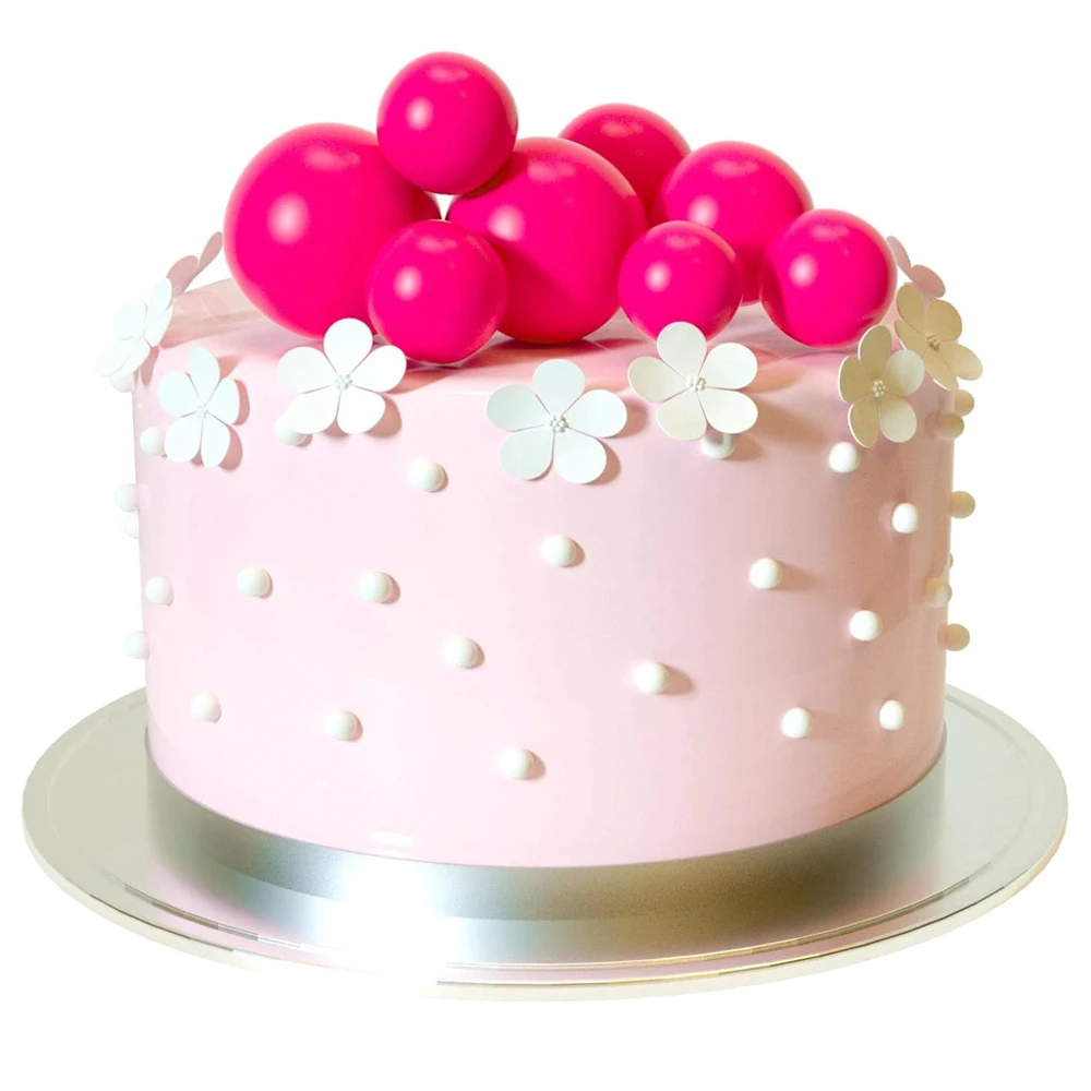Pink and Purple Glitter Balloon Cake Topper Set - 20 Pieces