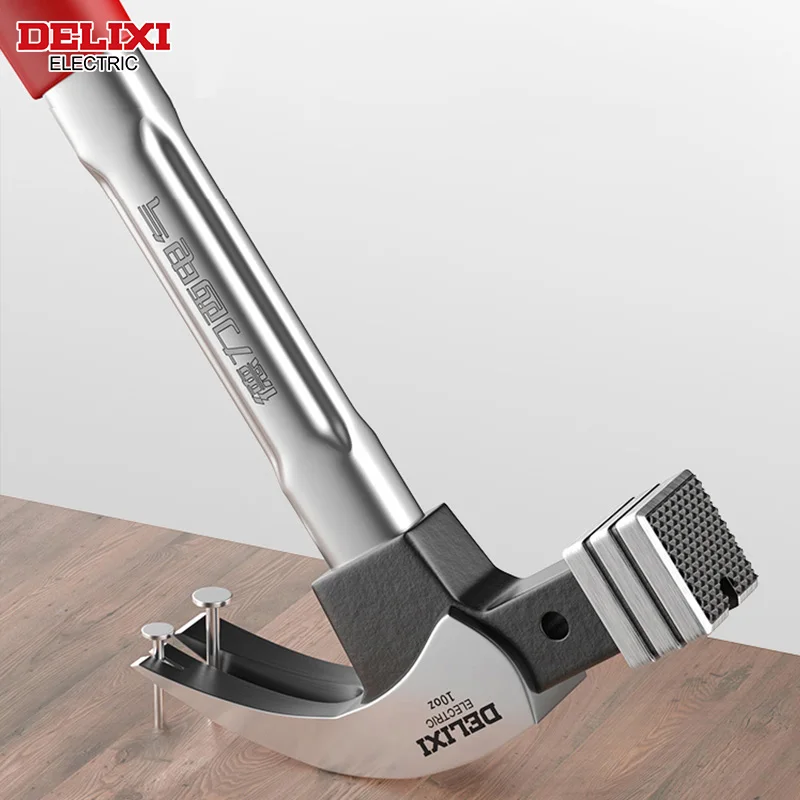 DELIXI ELECTRIC High Carbon Steel Multifunction Non-slip Shockproof Magnetic Claw Hammer Woodworking claw hammer multitool hammer