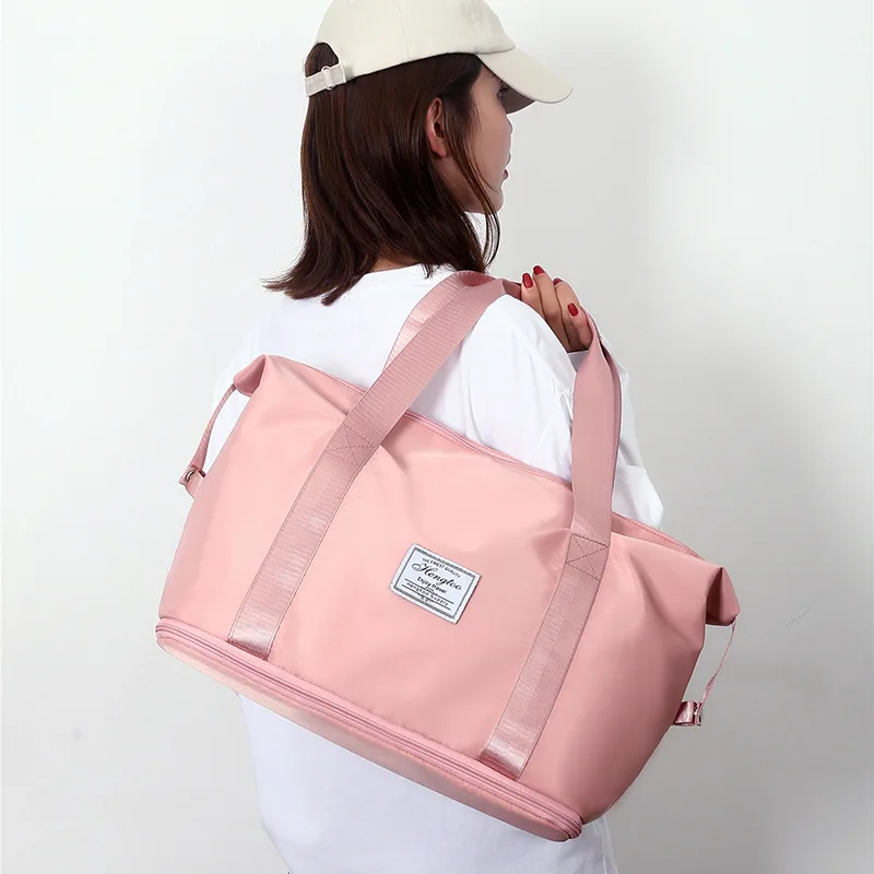 Large Capacity Expansion Travel Bag Nylon Handheld Yoga Fitness Bag Women Waterproof foldable lightweight Luggage Bag Organizer 3