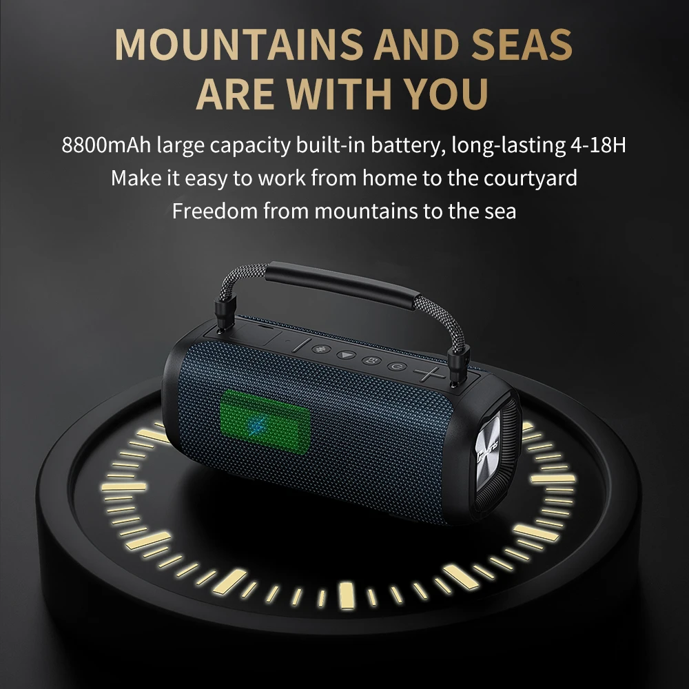 Cyboris T12A 80W Speaker Portable BT5.3 Speakers Subwoofer HIFI Sound Quality 8800mAh TWS Soundbox IPX7 for Outdoor,Travel,Home