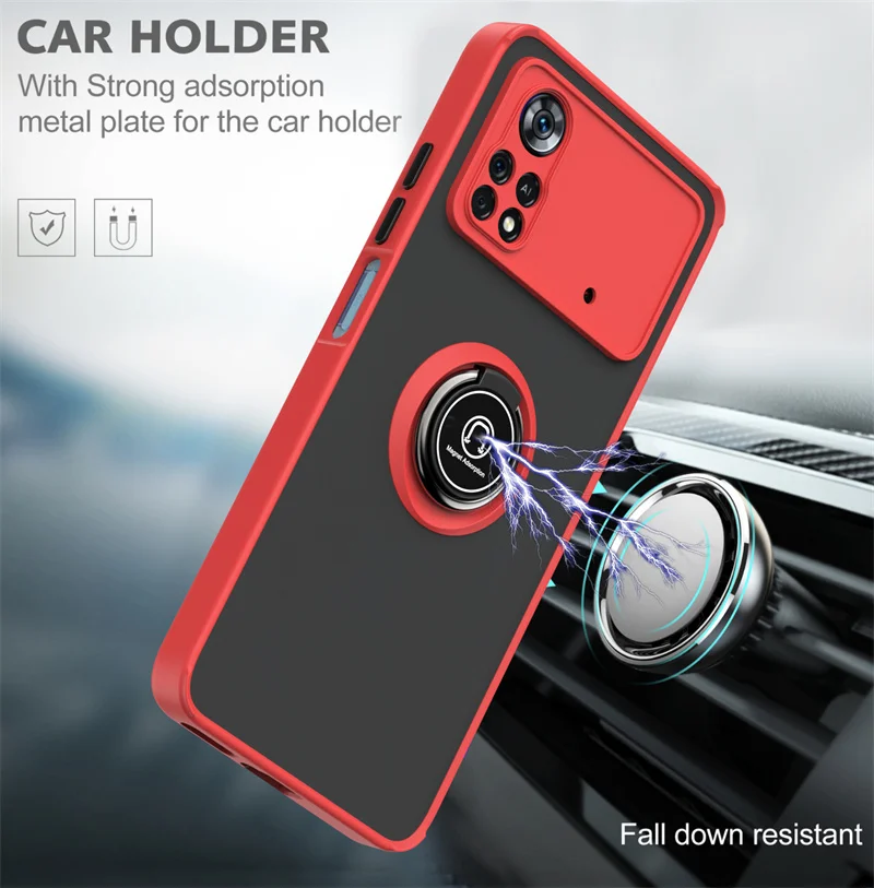 Magnetic Ring Stand Holder Armor Shockproof Case - Durable Back Cover
