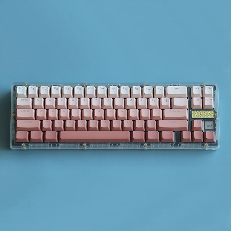 

Pink Gradient Keycaps OEM Profile Backlit Keycap PBT Side/Top Print Keycaps For GK61GMK67 68 87 104 Mechanical keyboard