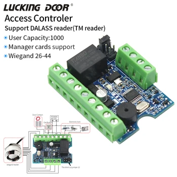 12V Access control Mini Relay Module Controller Board Kit TM Wiegand RFID Card Reder Set Door System support Admin Card 1000user 1