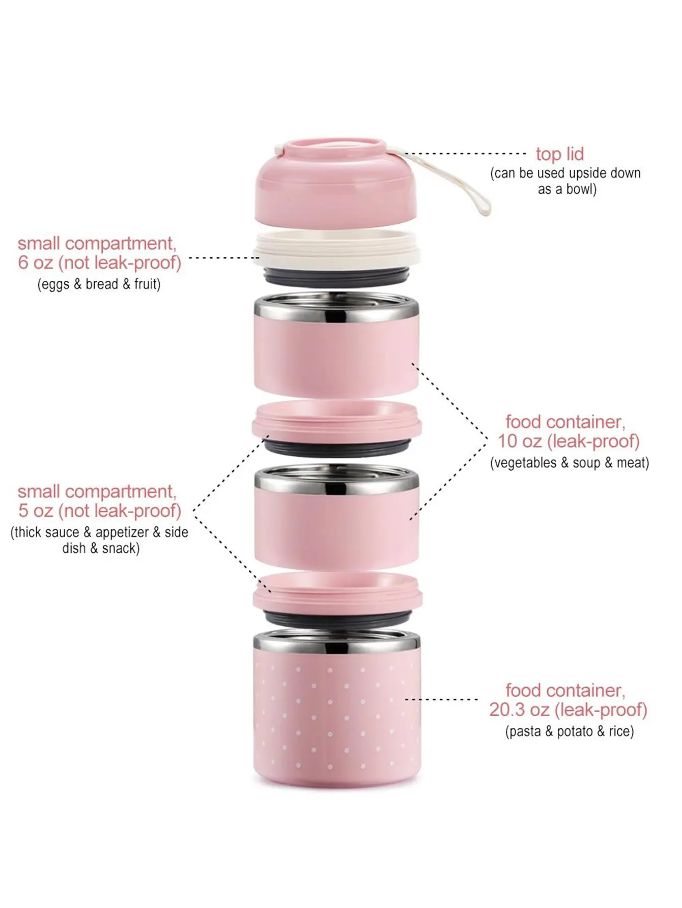 WORTHBUY Stainless Steel Eco-Friendly Leakproof Japanese Style Lunch Box Layers Thermal Suit for Office School Picni