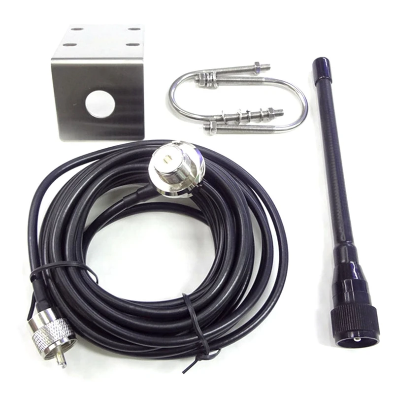 Replacement VHF Marine Antenna 156-163Mhz Rubber Waterproof Mast Aerial With 5M RG-58 Cable For Boat Sailboat Yacht