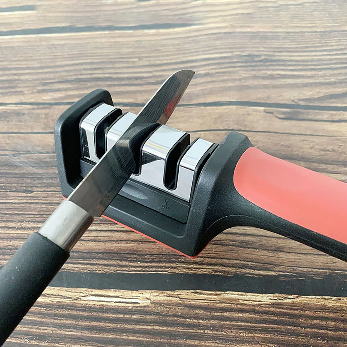 Professional Knife Sharpener Handheld Multi-function 3/4 Stages Type Quick Sharpening Tool With Non-slip Base