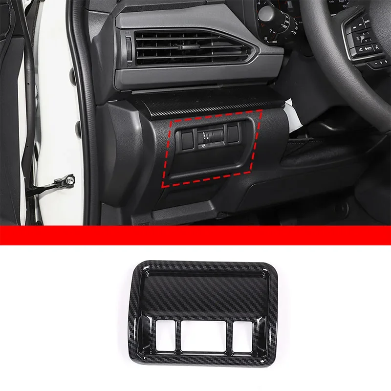 

For Subaru Crosstrek 2023 2024 ABS Carbon Fiber Sticker Headlight Switch LHD Interior Trim Decor Accessories