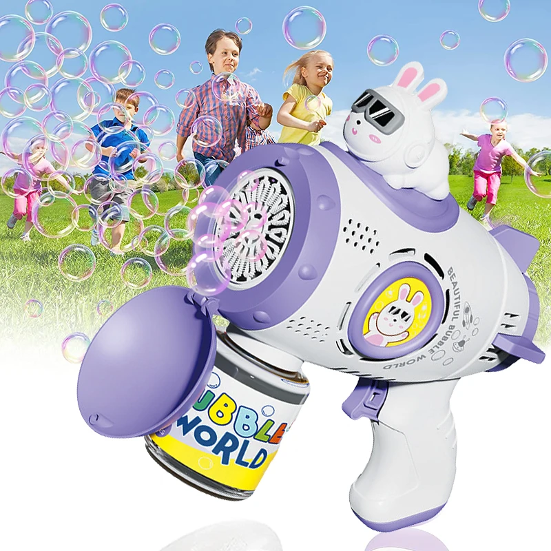 

Bubble Gun Rocket Soap Spaceman Bubbles Machine Christmas Gift Gun Shape Automatic Blower With Light Pomperos Toys For Kids Gift