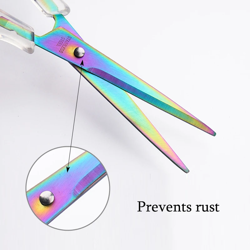1 Pcs Office Scissors,Transparent Handle Scissors Anti Rust,Handmade Diy Domestic Office Stationery,Paper Cut Pruning ZS-17 - 2