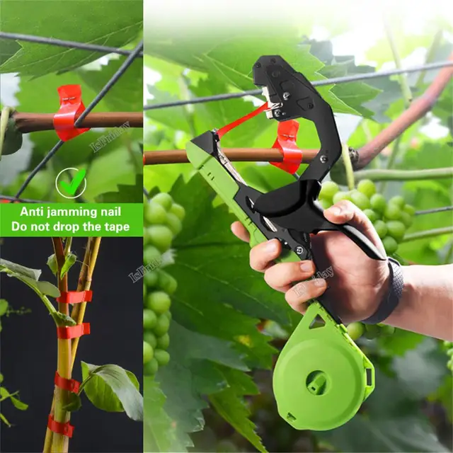 Új Növényi Ág Kézi Kötés Kötőgép Zöldségszár Heveder Metsző Szerszám Vegeta Tapetool Tapener Szalagok Otthoni Kerti - Image 4