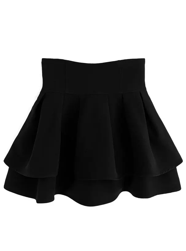 Lautaro Spring Summer Short Black Sweet Cute Kawaii Tiered Mini Skirt Women High Waist Cutecore Clothing Japanese Style Fashio