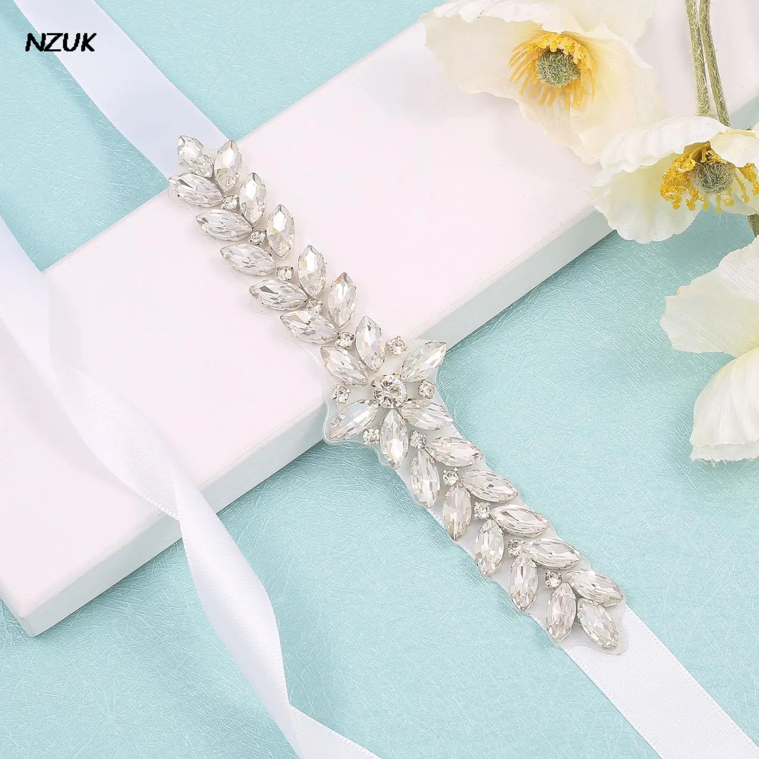 Wedding Belt Crystal Flower Bridal Sash for Bridesmaid Dresses bridal waistband