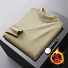 Winter Warm Sweater Men's Fleece-lined Cold-Resistant High-End All-Match Stretch Casual Fashion round Neck Thickened Sweater 2