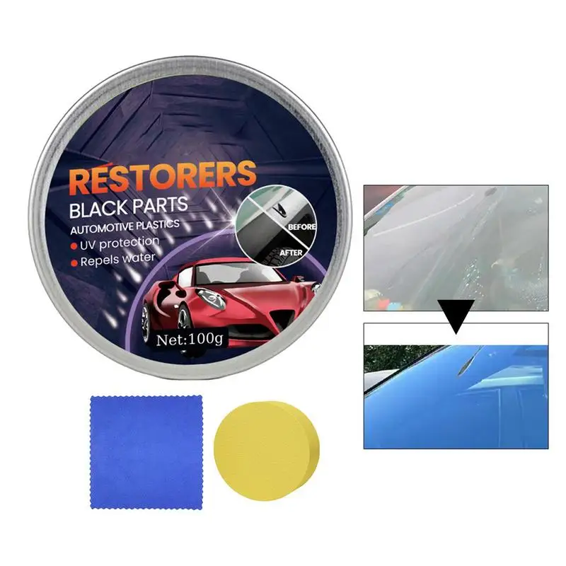 

Car Restorer Liquid UV-Resistant Waterproof Refurbish Agent For Car Interior Universal Repair Wax With Sponge Automotive