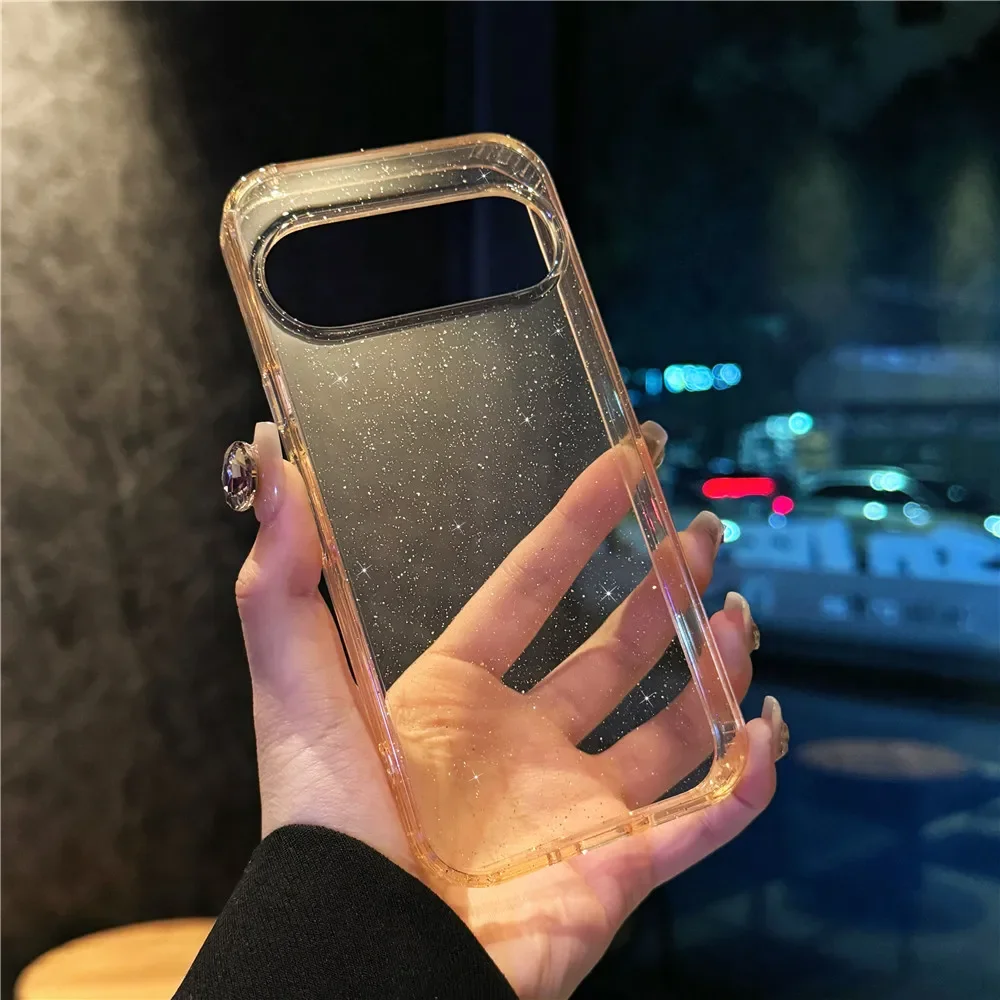 Acrylic+TPU Bling Glitter Transparent Shockproof Phone Case - Shining Starry Sky Design