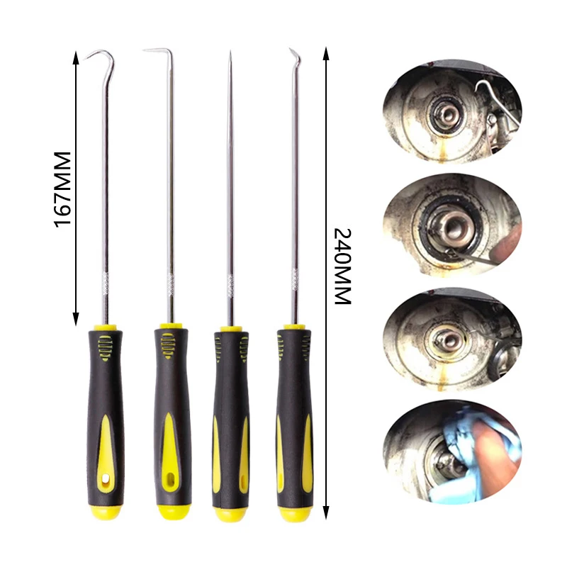 4Pcs/set Car Auto Oil Seal Screwdrivers Set O-Ring Seal Gasket Puller Remover Pick Hooks Tools oil seal screwdrivers pick and hook set seal remover sealing repair tools