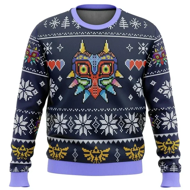 thumbnail image 1 of Sudadera y top 3D Otoño Patrón sin costuras de Majoras Mask Leyenda de Zelda Suéter feo de Navidad Regalo Jersey de Papá Noel para hombre, 1 of 5