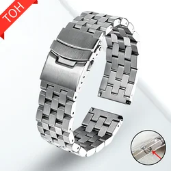 High - Quality Solid Stainless Steel Universal Watch Band Bracelet - 26mm (Silver)