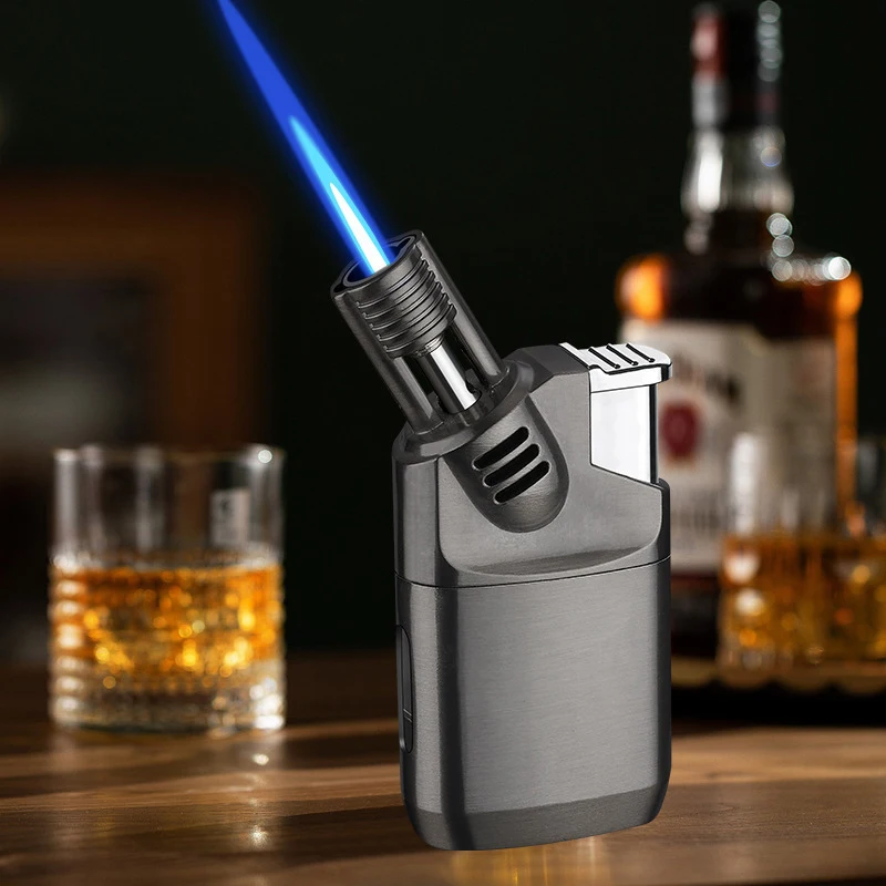 Mini Metal Windproof Cigar Lighter Welding Gun Butane Gas Lighter Turbine Torch Lighters Gadgets For Men（NO Gas）