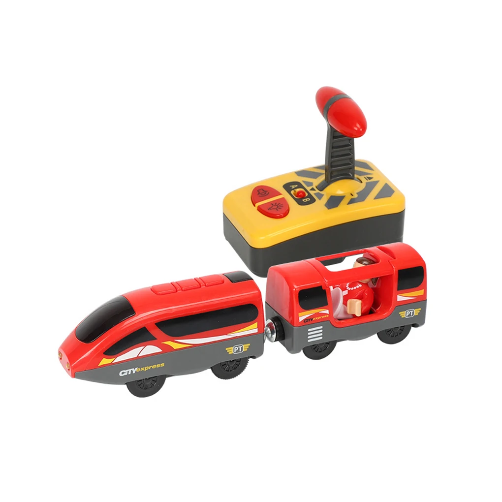 RC Electric Train Toy Railway Diecast Locomotive Children Gifts Wood Educational Sets Vehicles Kids Accessories electric train set