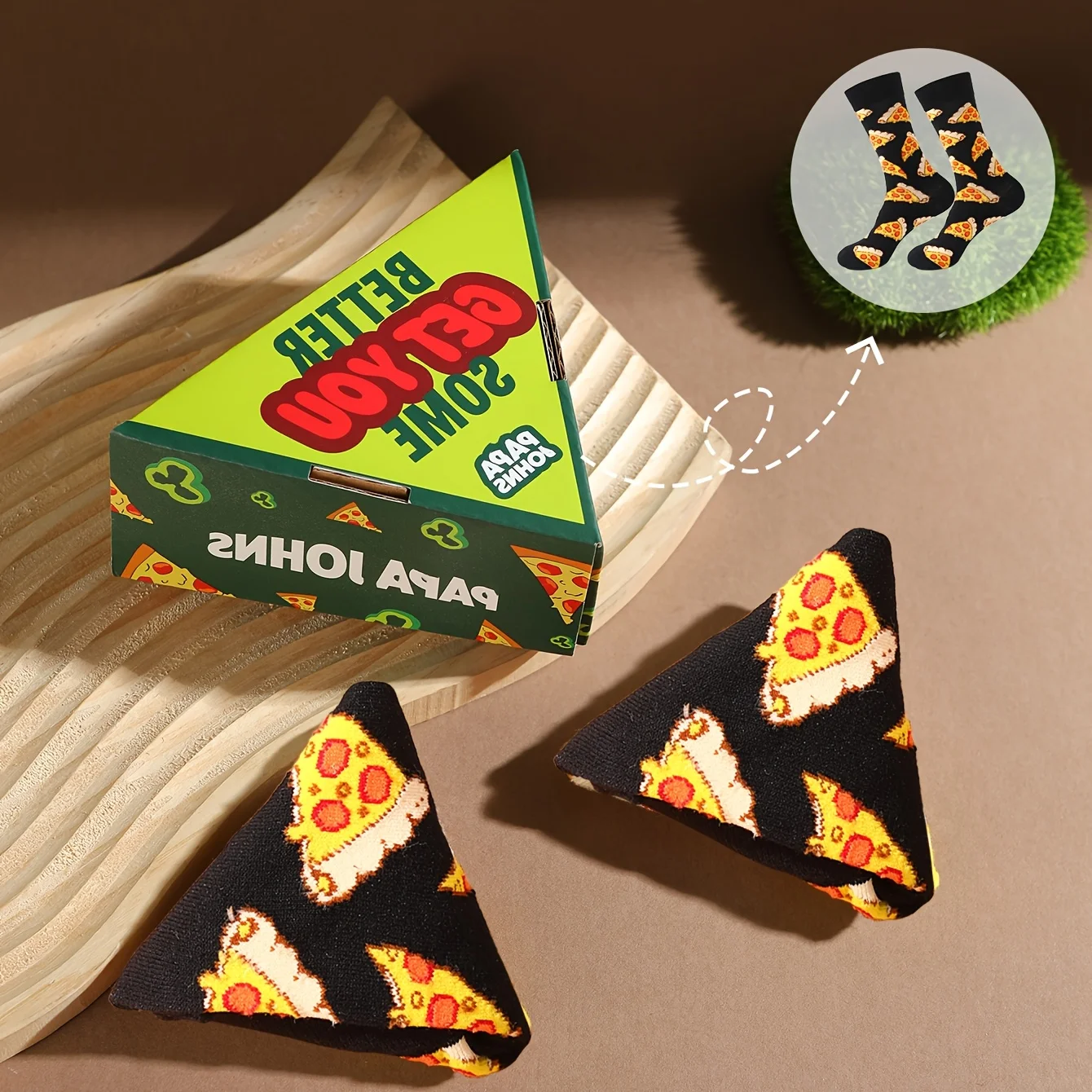 Vibrant Mid-Calf Unisex Pizza Socks - Trendy, Comfortable, and Breathable Gift in a Novelty Box