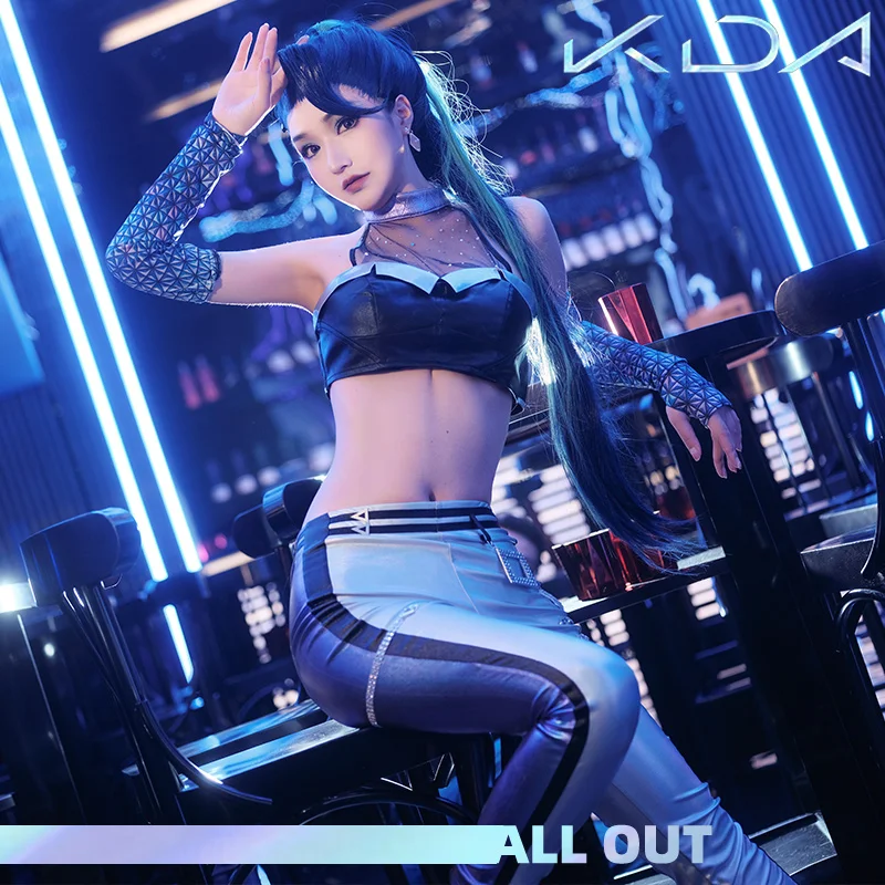 

Hot Anime Games LOL KDA Kaisa Cosplay Costume Female Women Outfit Full Set Suit Party Halloween Role Play Clothing