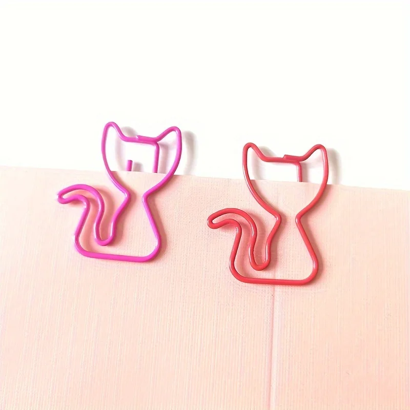 7 Colors Cat Styling Paper Clips 20 Pack-Fun Metal for School and Home office supplies Paper Clips