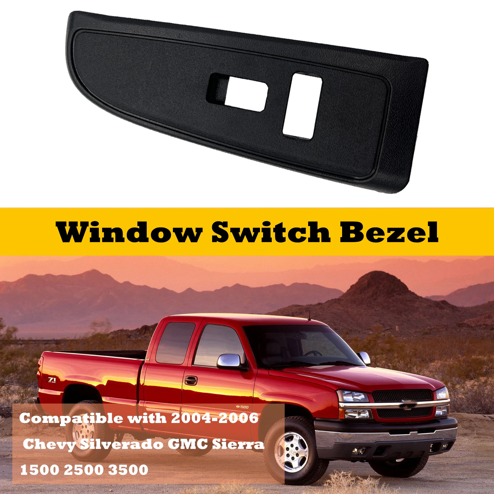 

Passengers Side Front Window Switch Bezel For 2004-06 Chevy Silverado GMC Sierra 1500 2500 3500 89045120