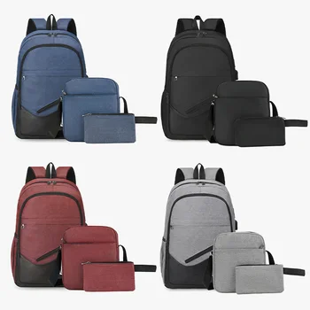 Set di zaini per bambini da 3 pezzi Borse per il ritorno a scuola per ragazze Ragazzi Studenti Zaini per bambini primari Borsa da viaggio di moda Ricarica USB