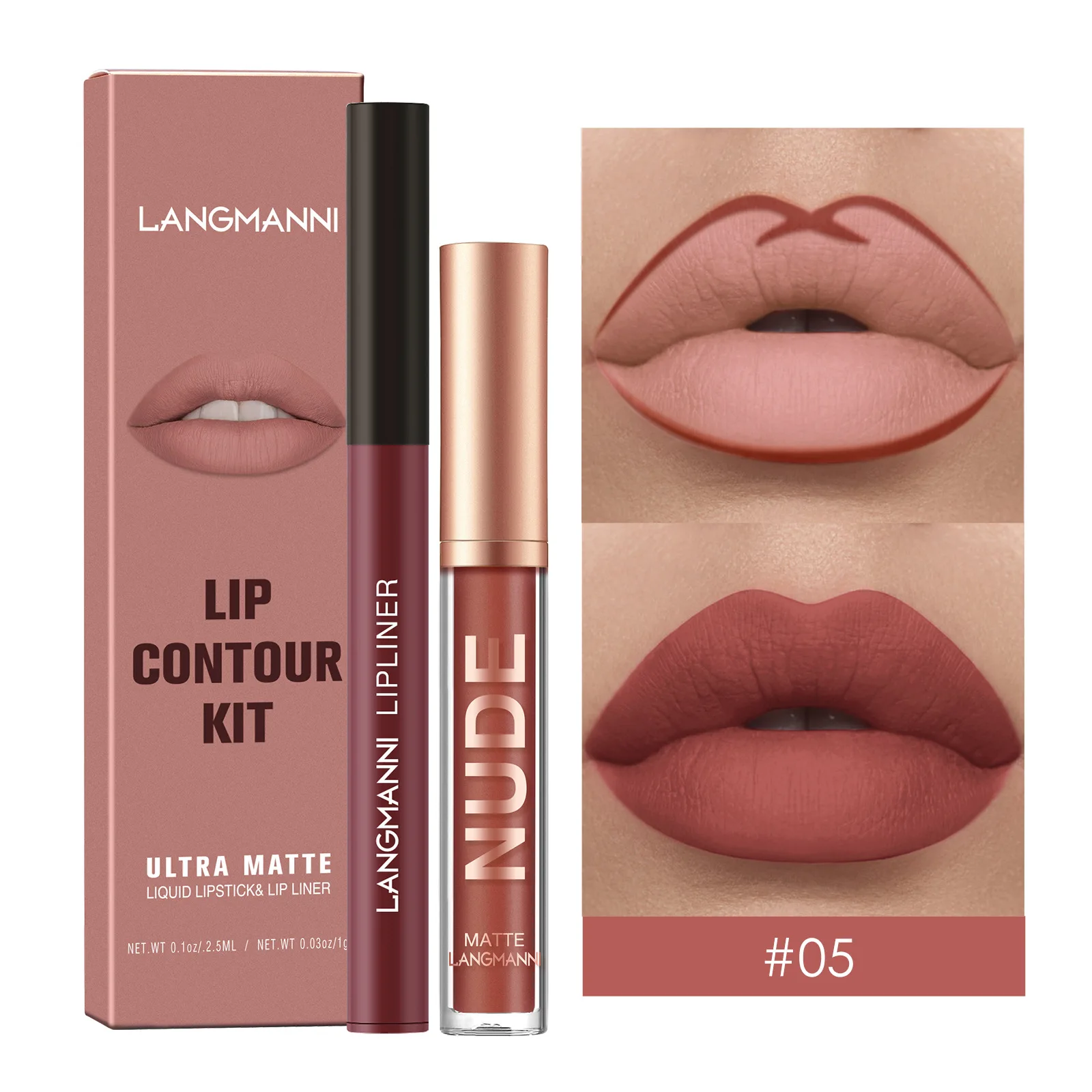 Lip Gloss Lip Liner Set 2pcs/set Lip Makeup Lip Balm Lip Glaze Lip Tint Lip Oil Lip Stain Lip Lacquer Lip Plumper