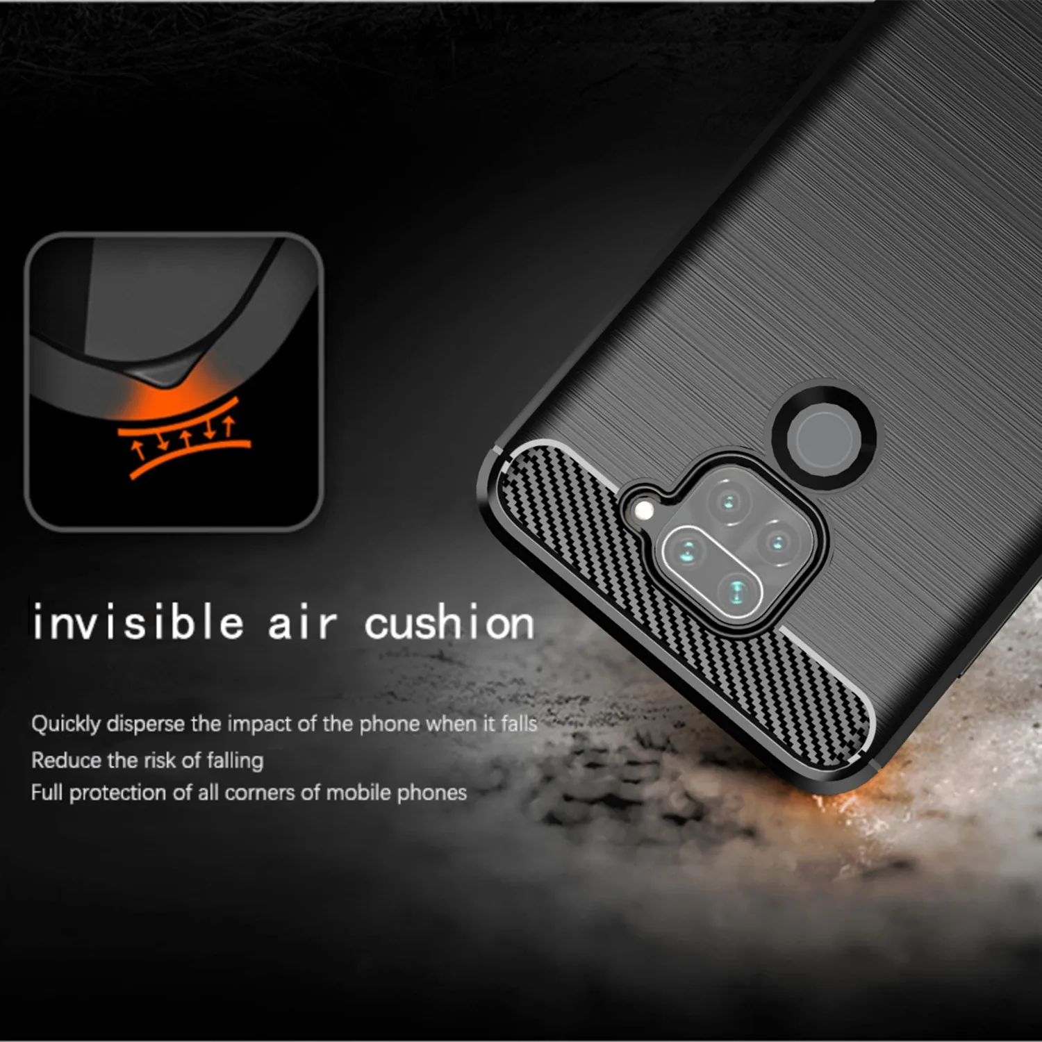 Carbon Fiber Soft Silicone Shockproof Phone Case Cover