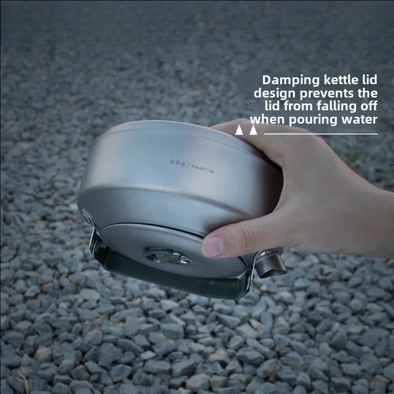 Outdoor Camping Travel Kettle Home Camping Picnic Boil Water Drink Teapot Convenient Titanium Kettle Camping Cooking