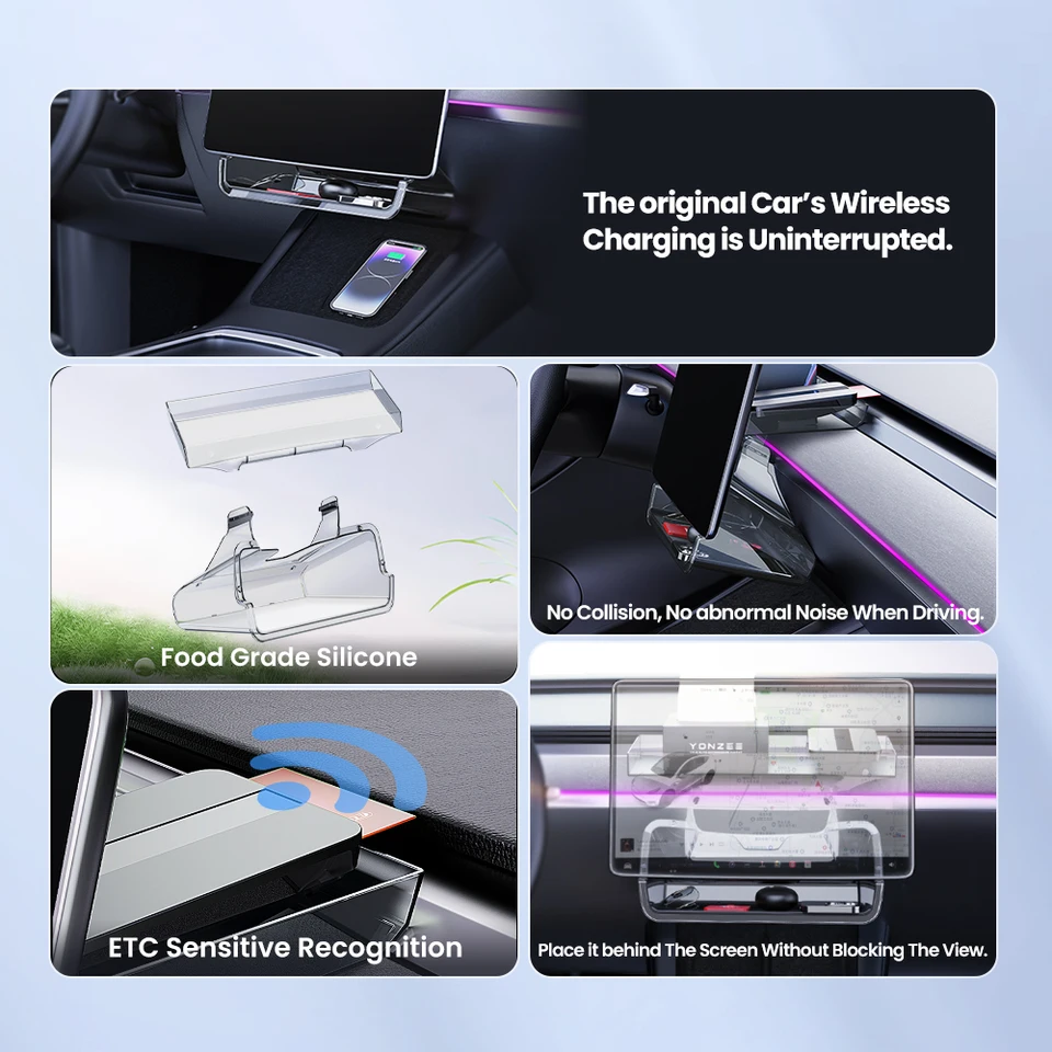 WEIPIN 3Pcs 2024 New Version Center Console Organizer Tray Compatible For Tesla - View #9