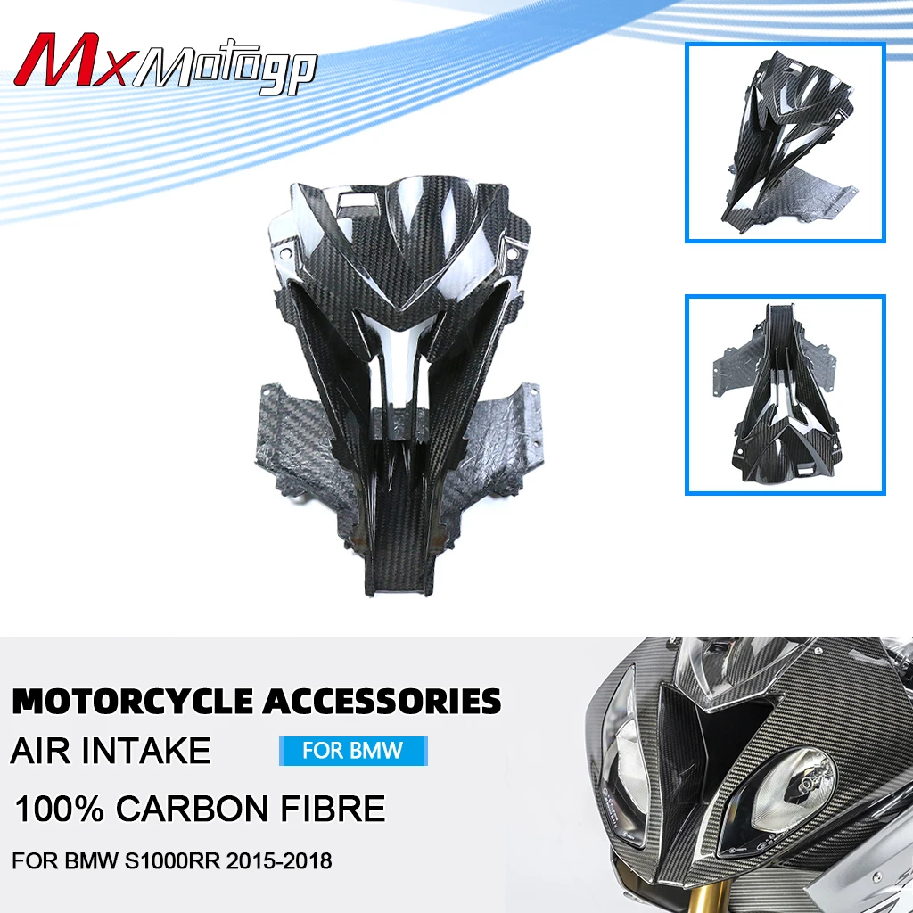 

For BMW S1000RR 2015 2016 2017 2018 Motorcycle 3KCarbon Fiber Head Nose Cowl Air Intake Shell Center Front Fairing Cowls