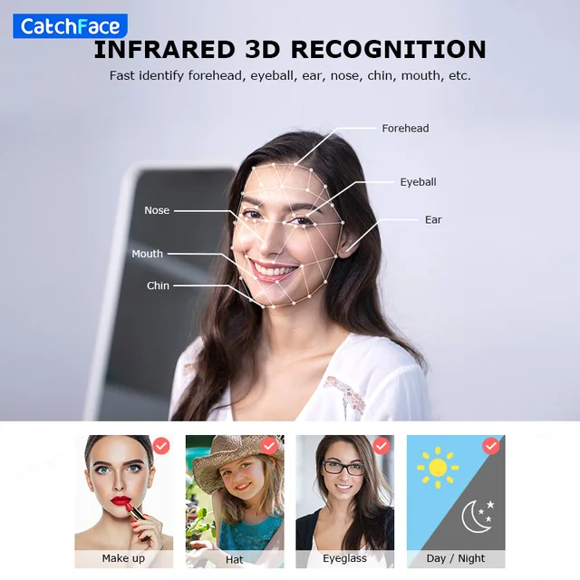 Facial Recognition Automatic Door Lock TUYA Front Door Fingerprint Smart Lock Digit Camera Visible Inner Screen 4