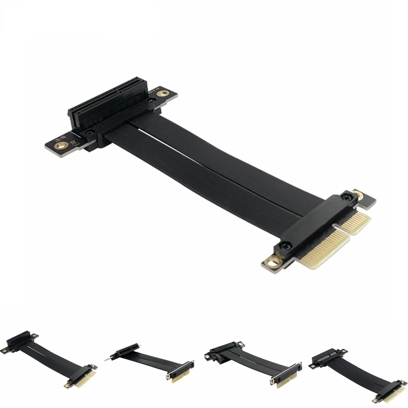 Pci-e 4x Express Riser Card Pcie x4 Cabo de Extensão Plano Motherboard Extender Converter Adaptador 3.0x4 - Imagem 5