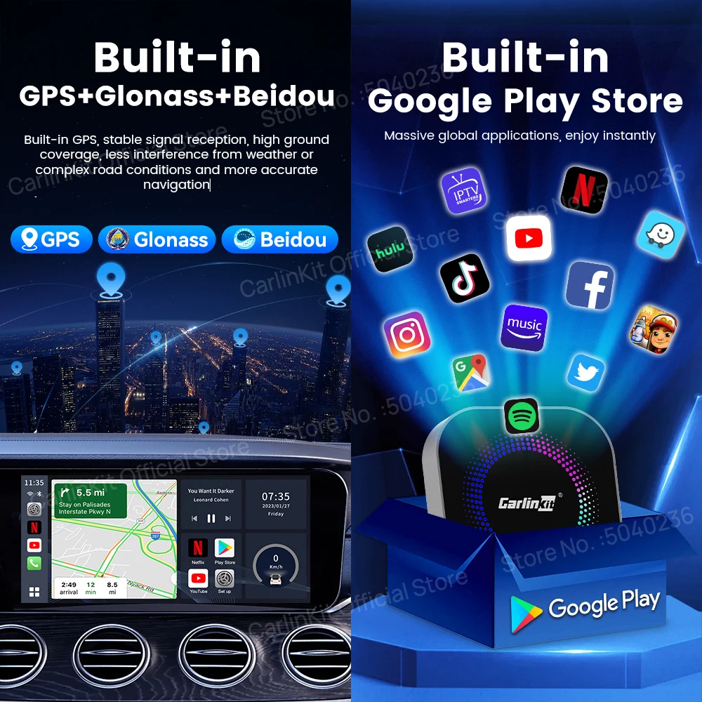 Android 13 tv box carlinkit sem fio android auto & carplay ai box
