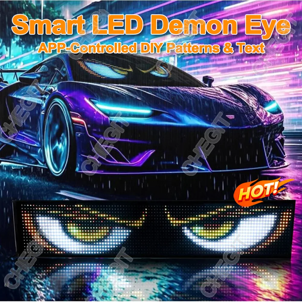 App DIY LED Eyes Sign Matrix Pixel Panel Scrolling Bright For Truck Signboard Flexible LED Car Sign BT Esports Gaming Decorative