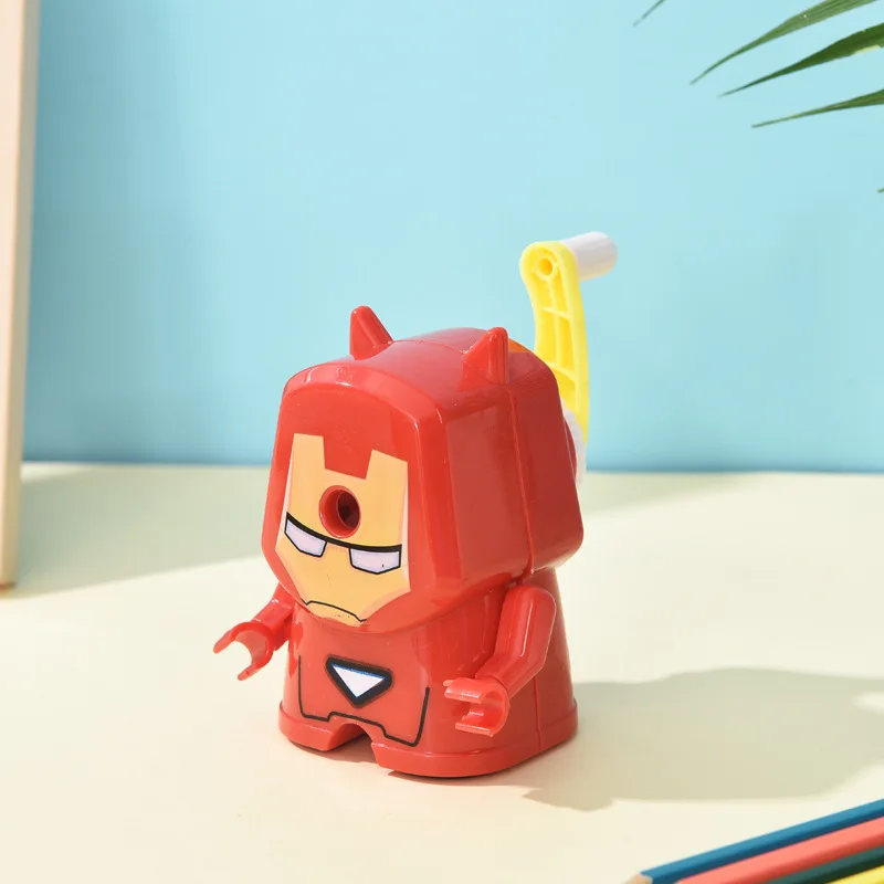 마블 스파이더맨 핸드 크랭크 만화 애니메이션 기계식 숫돌, 연필 학교 사무용품, 창의적인 문구 선물, 신제품