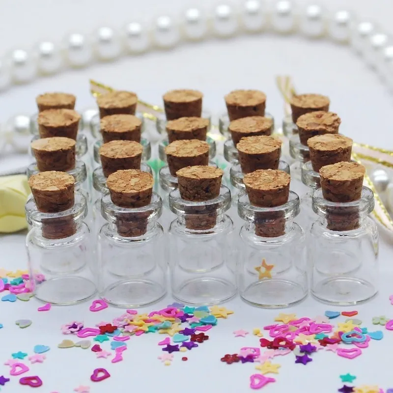 60/10pcs Mini Glass Bottles with Cork Stoppers DIY Message Bottle Empty Wishing Bottles Spice Bottle Jars Party Decoration Gifts 3