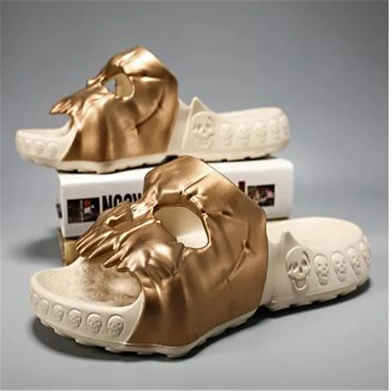 

2023 Unisex Skull Slippers Fashion House Slippers Anti-Slip Soft Party Shoes Casual Men Women Lightweight Slides