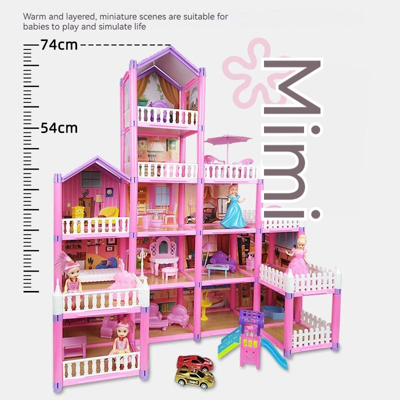 Wholesale Blue Children DIY Assembly Villa Girls Doll House Toys Assembly  Princess Beautiful Home Miniatures Furniture DIY Doll House - China DIY  Doll House and Building Block Toys price