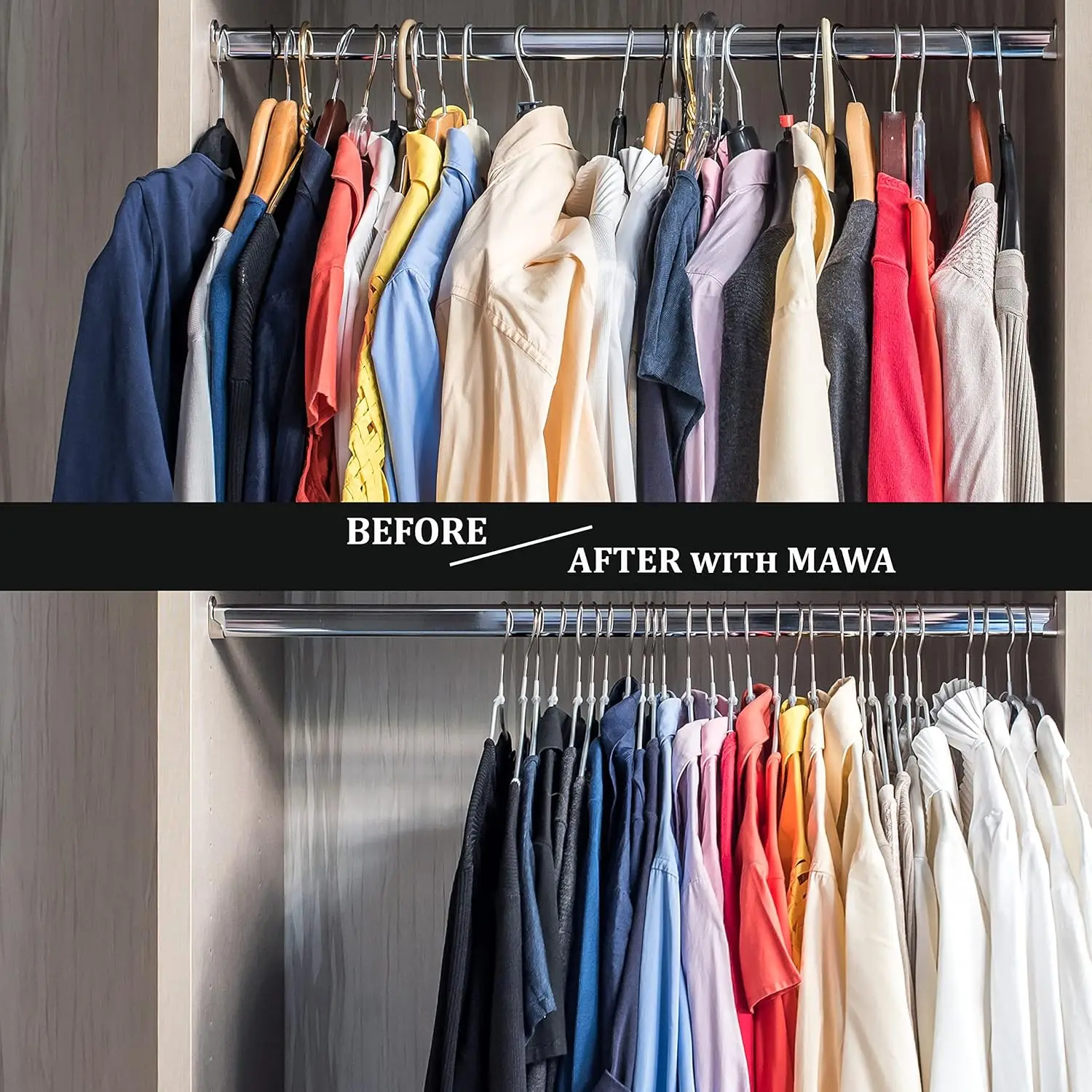 10-50 PCS Non-Slip Space Saving Clothes Hangers Durable Sturdy Contour Metal Shirt Clothes Hangers Suitable for Coat Jacket Suit 3